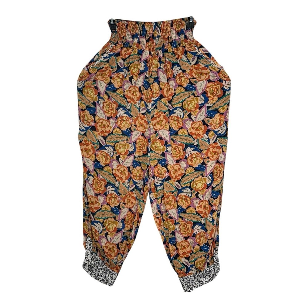 Anthropologie Shari floral Harem pull on Multicolor Pants Size Small‎